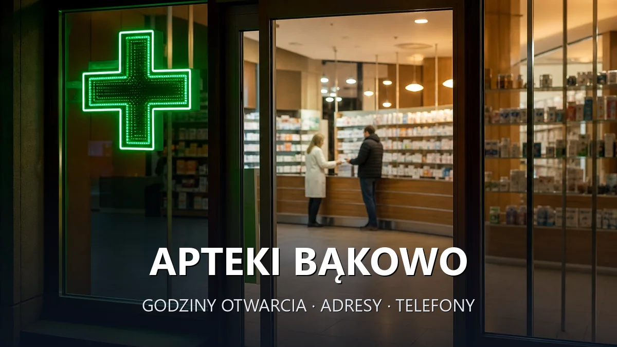 Apteki Bąkowo, gmina Kolbudy, powiat gdański - adresy, telefony, godziny otwarcia