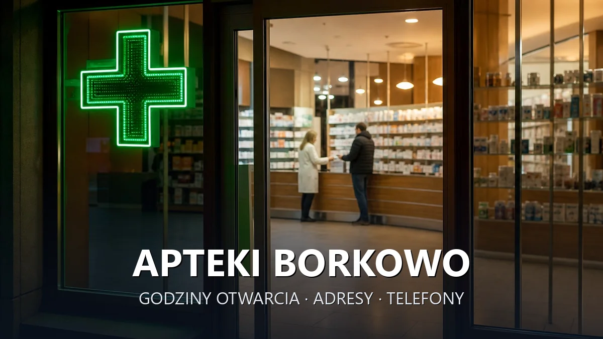 Apteki Borkowo, gmina Pruszcz Gdański, powiat gdański - adresy, telefony, godziny otwarcia