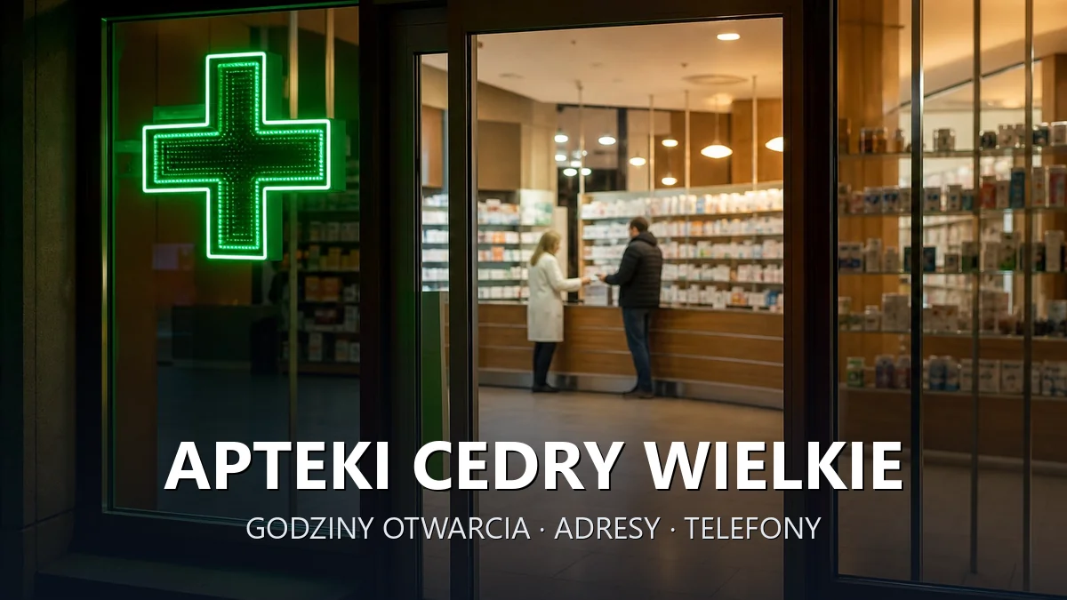 Apteki Cedry Wielkie, powiat gdański - adresy, telefony, godziny otwarcia