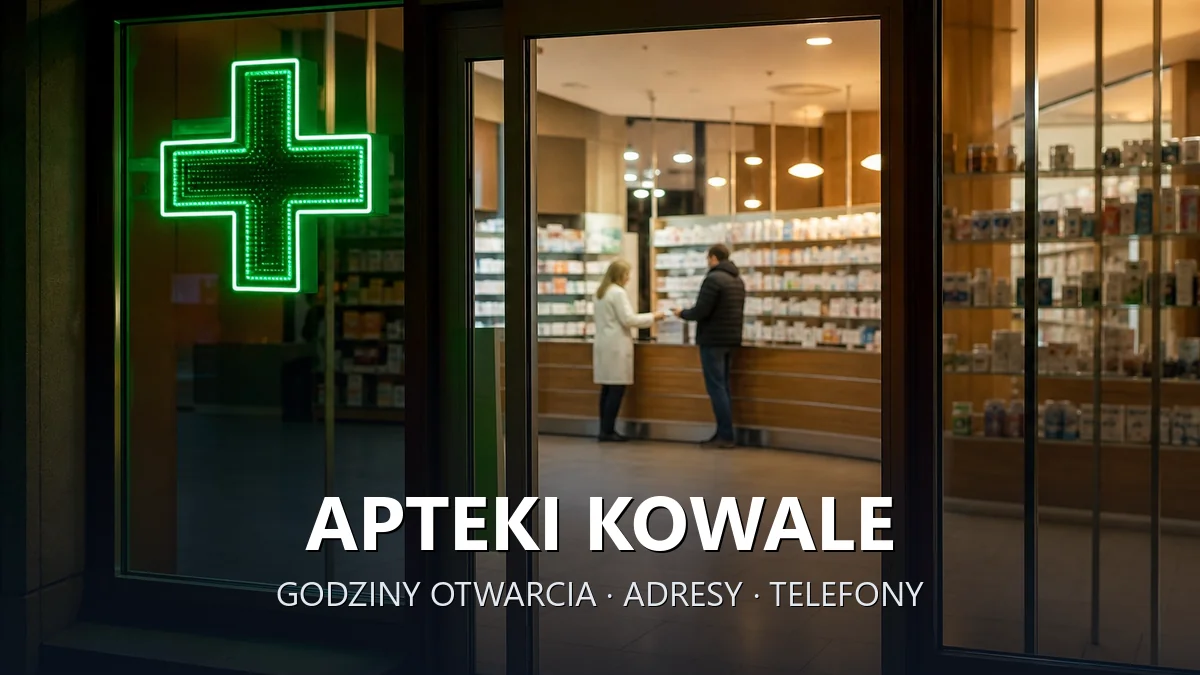 Apteki Kowale, gmina Kolbudy, powiat gdański - adresy, telefony, godziny otwarcia