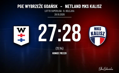 [PIŁKA RĘCZNA] PGE Wybrzeże Gdańsk – Netland MKS Kalisz 27:28 w 8. kolejce LOTTO Superligi