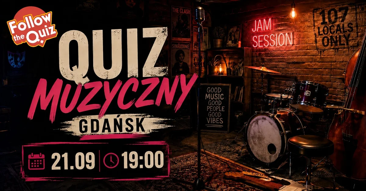 Grafika promocyjna wydarzenia Follow the Quiz: Gdańsk – muzyczny quiz
