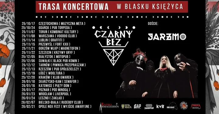 Obrazek przedstawia grafikę promocyjną wydarzenia Koncerty Czarny Bez i Jarzmo w Pubie Torpeda w Gdańsku