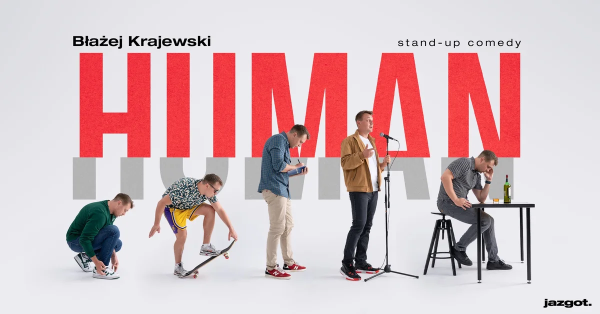 Grafika promocyjna wydarzenia GDAŃSK – Stand-up Błażej Krajewski: Human na żywo