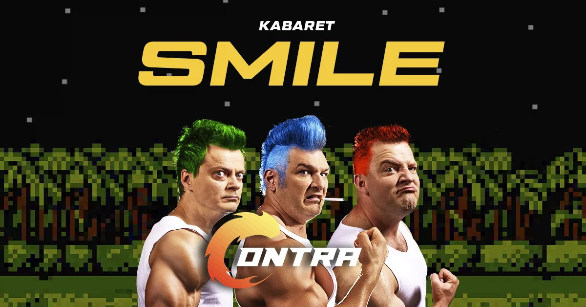 Grafika promocyjna wydarzenia Kabaret Smile z nowym programem „CONTRA” w Gdańsku