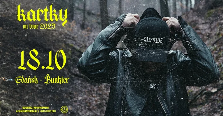 Obrazek przedstawia grafikę promocyjną wydarzenia Koncert Kartkyego w Gdańsku — 18 października 2025