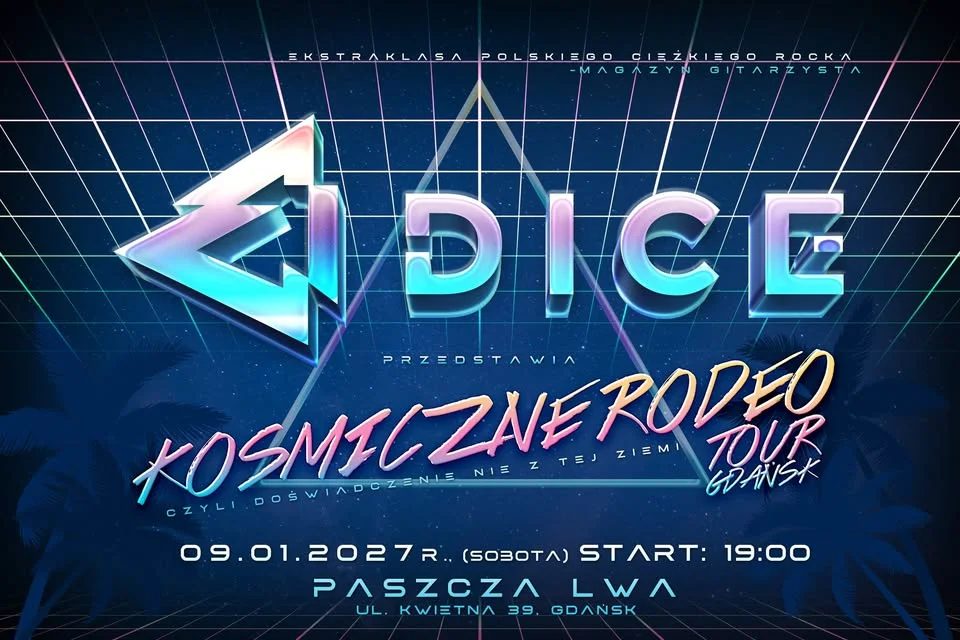 Grafika promocyjna wydarzenia Kosmiczne Rodeo Tour Gdańsk hard rock