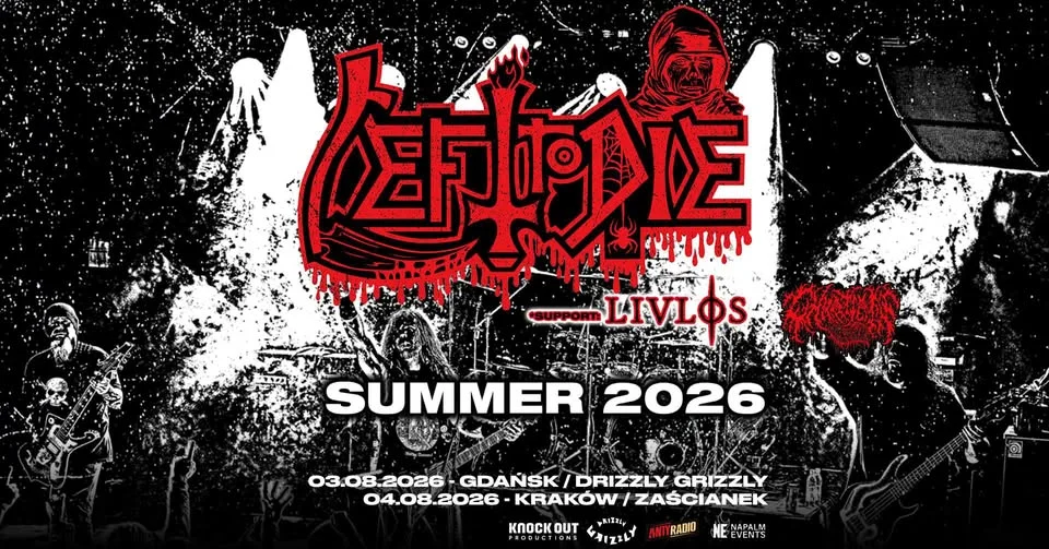 Grafika promocyjna wydarzenia LEFT TO DIE + LIVLØS + CHAOTIAN w Gdańsku