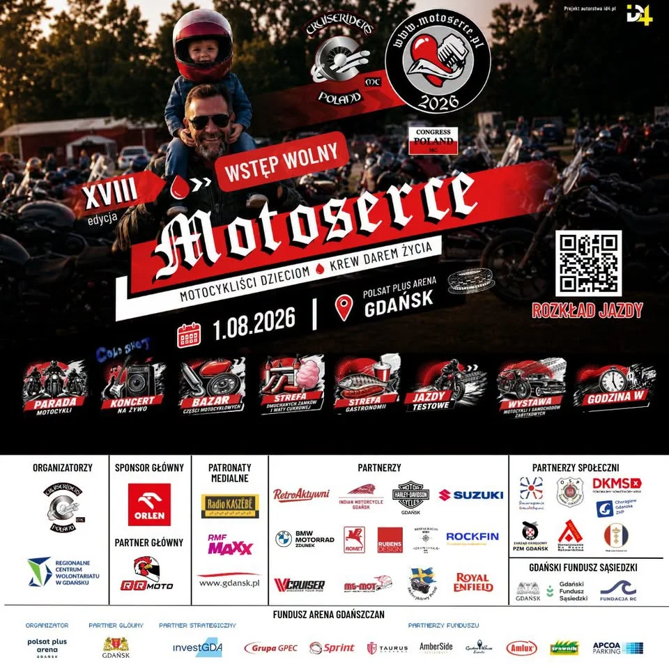 Grafika promocyjna wydarzenia Motoserce Gdańsk 2026 w Gdańsku