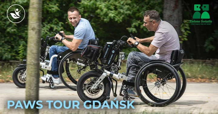 Obrazek przedstawia grafikę promocyjną wydarzenia Przejażdżka testowa urządzeń PAWS po Gdańsku