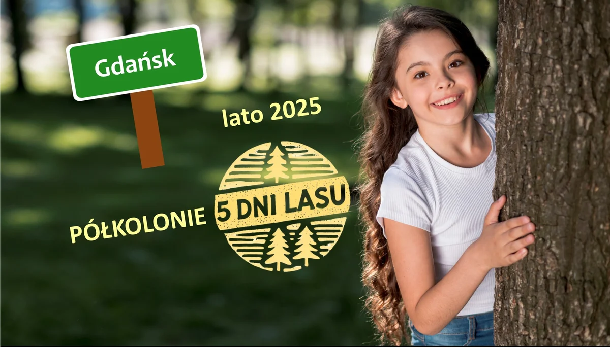 Grafika promocyjna wydarzenia Półkolonie letnie w Gdańsku dla dzieci w wieku 6-12 lat