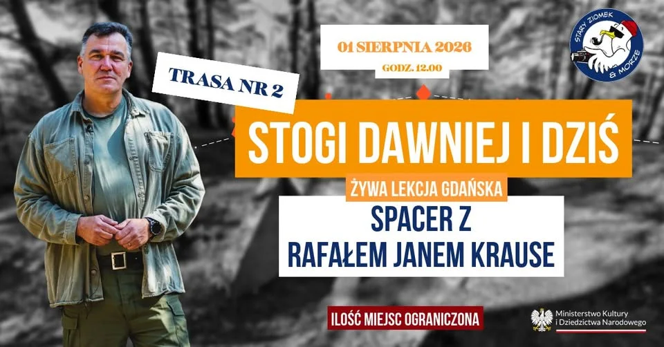 Grafika promocyjna wydarzenia Spacer Szlakiem Nadmorskich Fortyfikacji – Gdańsk Stogi: historia wybrzeża