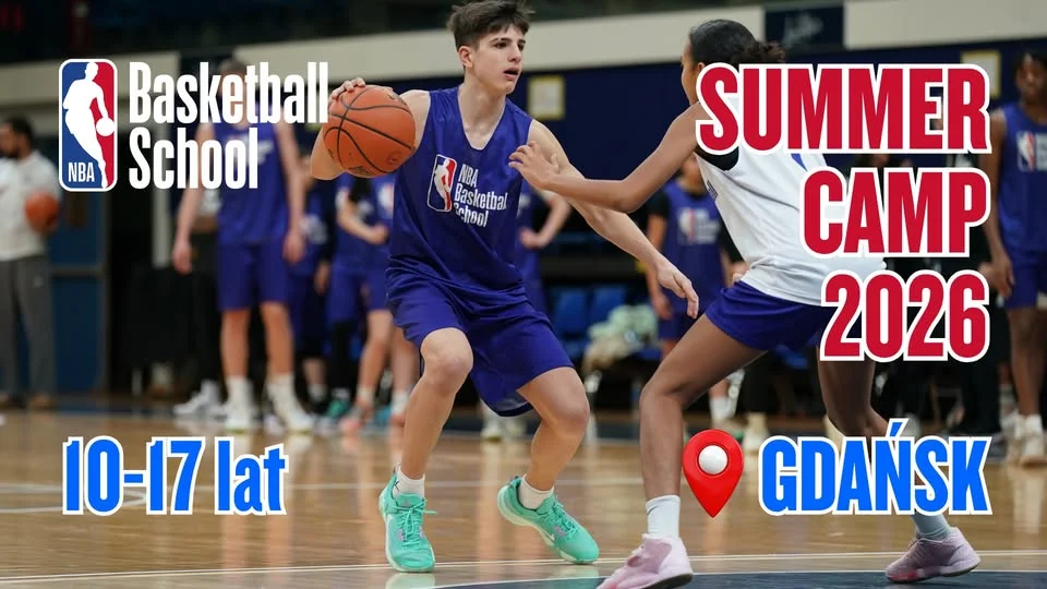 Grafika promocyjna wydarzenia Summer Camp NBA Basketball School Poland - GDAŃSK: koszykarski camp