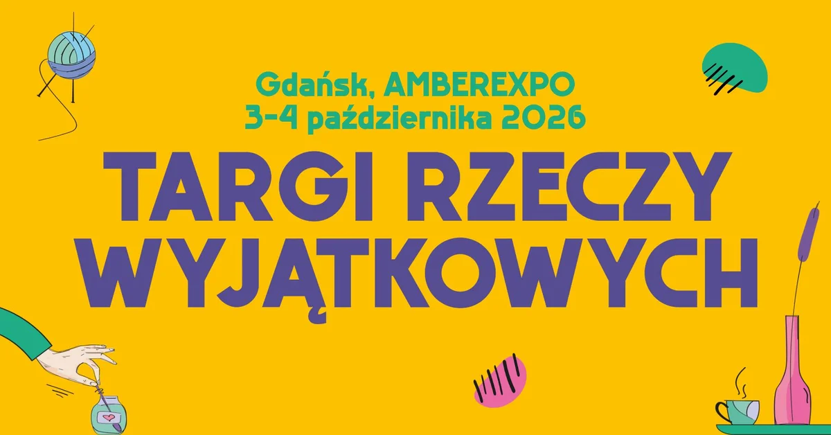 Grafika promocyjna wydarzenia Targi Rzeczy Wyjątkowych w Gdańsku: rękodzieło, design i unikalne prezenty w AMBEREXPO