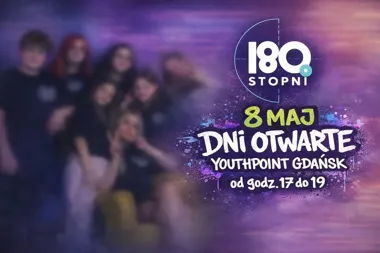 Grafika promocyjna wydarzenia Dni Otwarte Youthpoint Gdańsk w Nowym Porcie – spotkanie dla młodzieży 12–16 lat