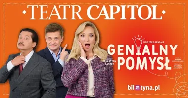 Grafika promocyjna wydarzenia Genialny pomysł — polska prapremiera komedii w Gdańsku