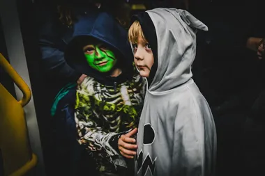 Grafika promocyjna wydarzenia Halloweenowy Straszny Tramwaj w Gdańsku