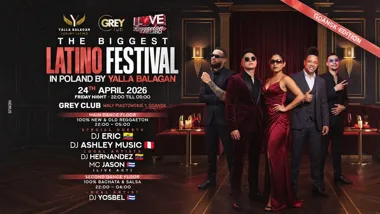 Grafika promocyjna wydarzenia LATINO FESTIVAL | Gdańsk — reggaeton, bachata i salsa w klubie Grey