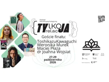 Grafika promocyjna wydarzenia TYlko relacJA – festiwal literacko-psychologiczny