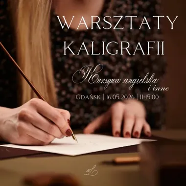 Grafika promocyjna wydarzenia Warsztaty kaligrafii Wykwintne Litery w Gdańsku