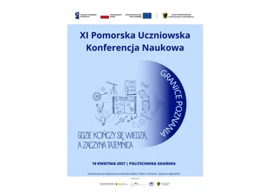 Grafika promocyjna wydarzenia XI Pomorska Uczniowska Konferencja Naukowa