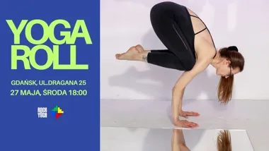 Grafika promocyjna wydarzenia Yoga Roll Gdańsk – Chełm: joga i automasaż w jednym