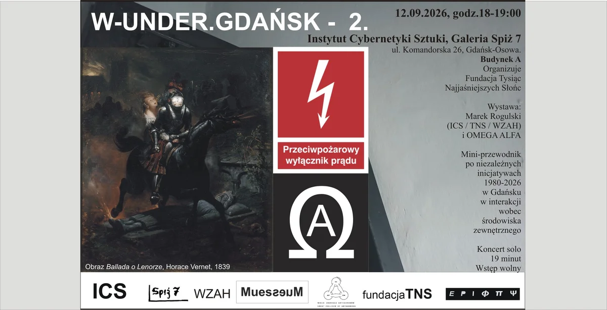 Grafika promocyjna wydarzenia W-UNDER.GDAŃSK - 2. wystawa w ICS: LISTY