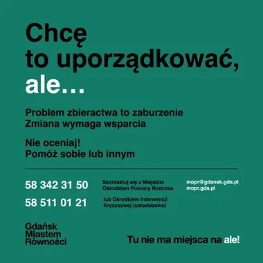 Nowa pomoc dla osób ze zbieractwem. Gdańsk łączy porządkowanie z terapią