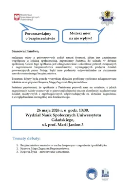 Gdańsk - policja stawia na seniorów. Debata o bezpieczeństwie w maju