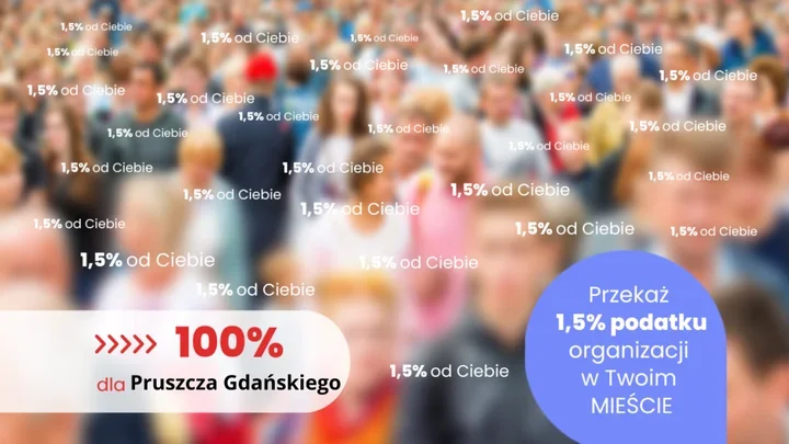 Jak przekazać 1,5% podatku i wspomóc działania w Pruszczu Gdańskim